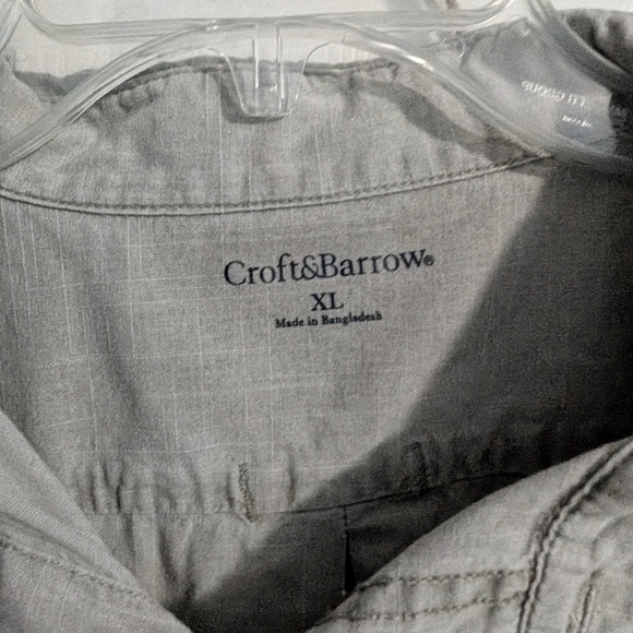 Croft & Barrow Men's Gray Button-Down Shirt Size X-Large - Picture 3 of 11